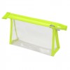 Прозрачная пластиковая косметичка с салатовой отделкой
