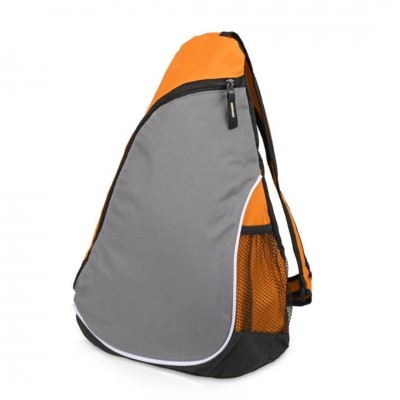 Рюкзак спортивный 28х10х43см серый с оранжевым
