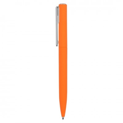 Ручка пластиковая шариковая, покрытие soft-touch, пластик, оранжевая