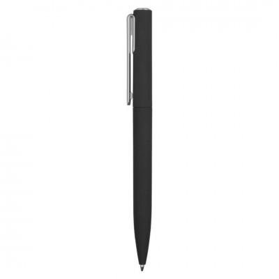 Ручка пластиковая шариковая, покрытие soft-touch, пластик, черная