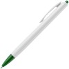 Ручка шариковая 14,5х1см белая с зеленым
