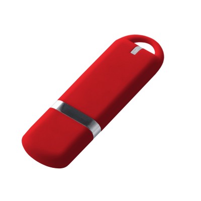 Флешка 16Гб пластик софт-тач, красная