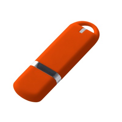 Флешка 16Гб пластик софт-тач, оранжевый