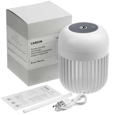 Переносной увлажнитель-ароматизатор с подсветкой, белый