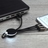 Брелок-кабель с подсветкой логотипа и разъемами для зарядки