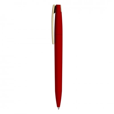 Ручка шариковая ZET  MIX, софт тач, темно-красная с золотым