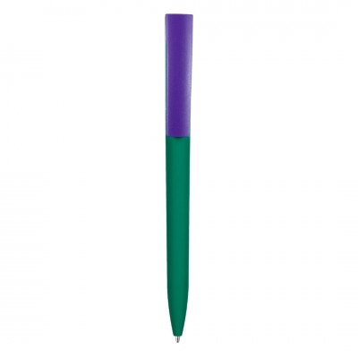 Ручка шариковая ZET  MIX, софт тач, зеленая с фиолетовым