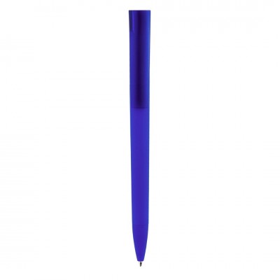 Ручка шариковая ZET  MIX, софт тач, синяя, клип фрост