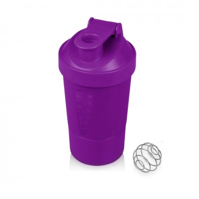 Шейкер 400мл для спортивного питания, фиолетовый
