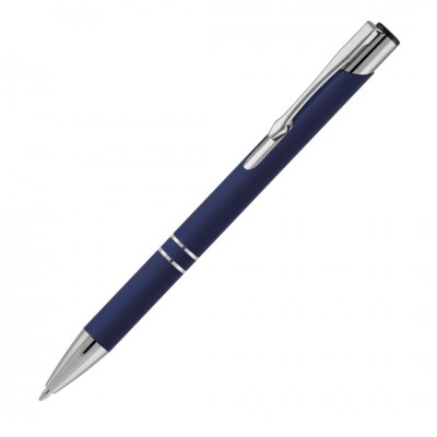 Ручка шариковая металл/soft-touch, темно-синяя