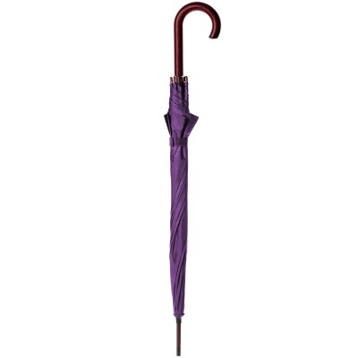 Зонт-трость 100см с деревянной ручкой, фиолетовый
