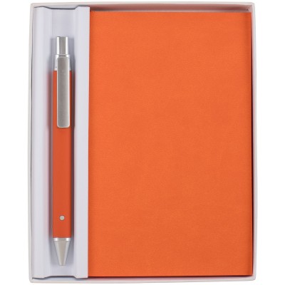 Набор ежедневник с ручкой, недатированный, оранжевый