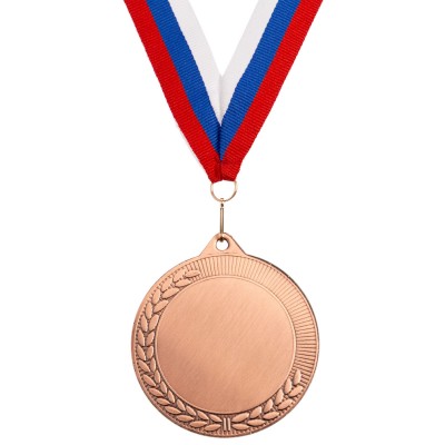 Медаль 7х7,8х0,2см металл, бронзовая