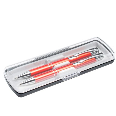 Набор: ручка и карандаш в футляре, оранжевый