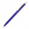 Ручка шариковая, пластик, синяя с золотом