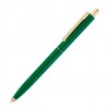 Ручка шариковая, пластик, зеленая с золотом