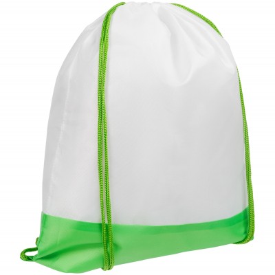 Рюкзак детский 32х35см белый с зеленым