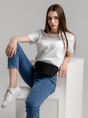 Сумка на пояс 23x11x8см, черная