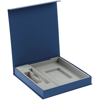 Коробка под ежедневник, аккумулятор и ручку 23х22х3,5см, синяя