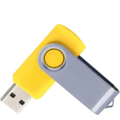 Флешка 16Гб с покрытием soft-touch, желтая