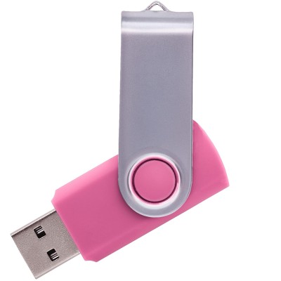 Флешка 64Гб с покрытием soft-touch, розовая