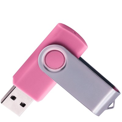 Флешка 64Гб с покрытием soft-touch, розовая