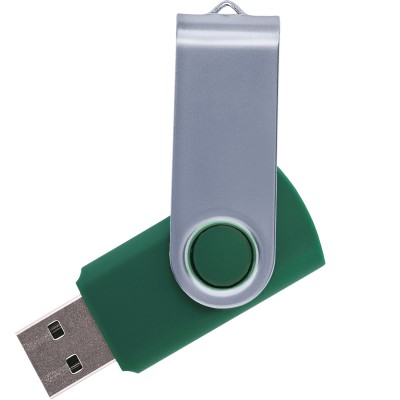 Флешка 16Гб с покрытием soft-touch, зеленая