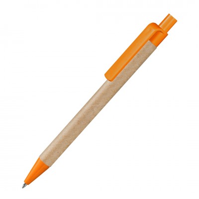 Ручка шариковая из переработанной бумаги, оранжевая