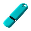 Флешка 16Гб пластик с покрытием soft-touch, бирюзовая