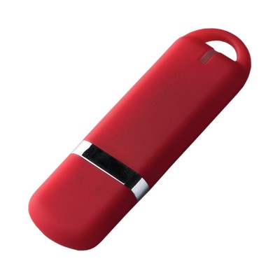 Флешка 32Гб пластик с покрытием soft-touch, красная