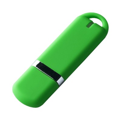 Флешка 64Гб пластик с покрытием soft-touch, светло-зеленая
