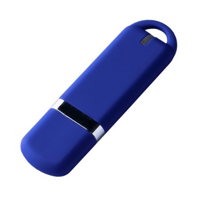 Флешка 8Гб пластик с покрытием soft-touch, синяя