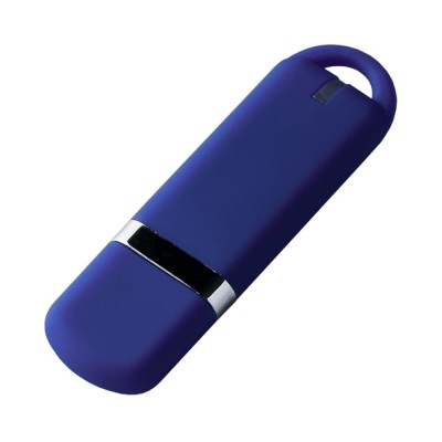 Флешка 8Гб пластик с покрытием soft-touch, темно-синяя