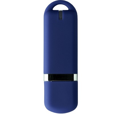 Флешка 16Гб пластик с покрытием soft-touch, темно-синяя