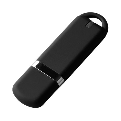 Флешка 8Гб пластик с покрытием soft-touch, черная