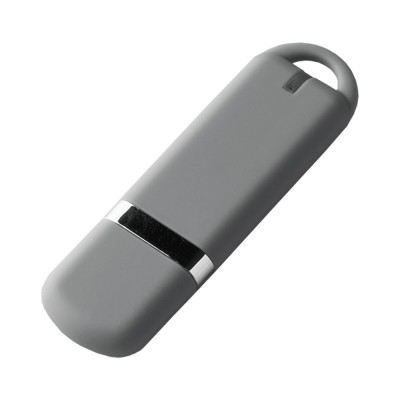 Флешка 8Гб пластик с покрытием soft-touch, серая
