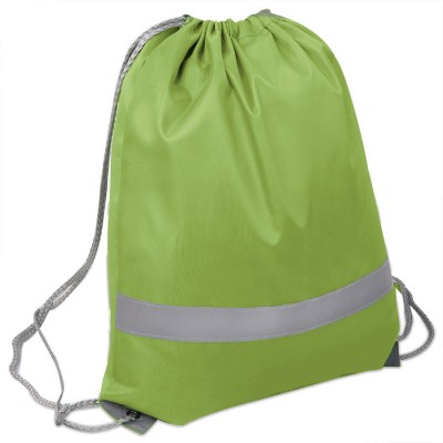 Рюкзак-мешок со светоотражающей полосой, зеленый