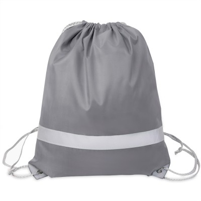 Рюкзак-мешок со светоотражающей полосой, серый