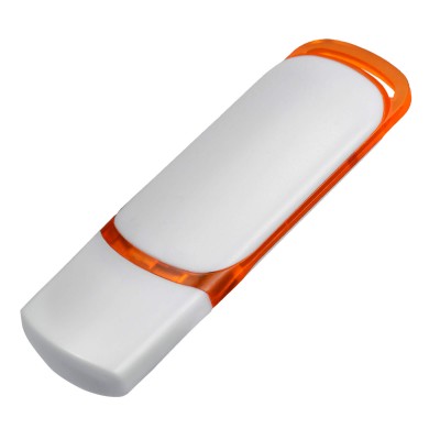 Флешка 16Гб с цветными вставками, оранжевая