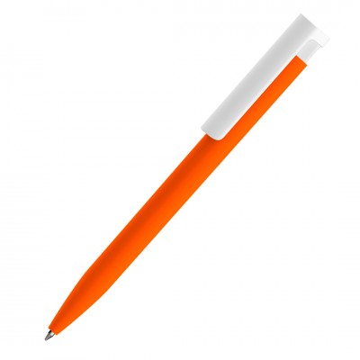 Ручка шариковая с покрытием софт-тач, оранжевая