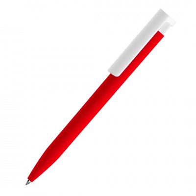Ручка шариковая с покрытием софт-тач, красная