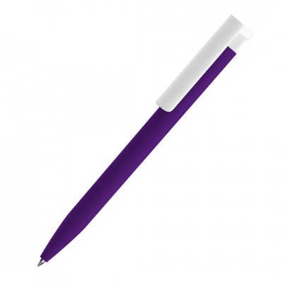 Ручка шариковая с покрытием софт-тач, фиолетовая