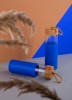 Бутылка для воды 600мл в силиконовом чехле, синий