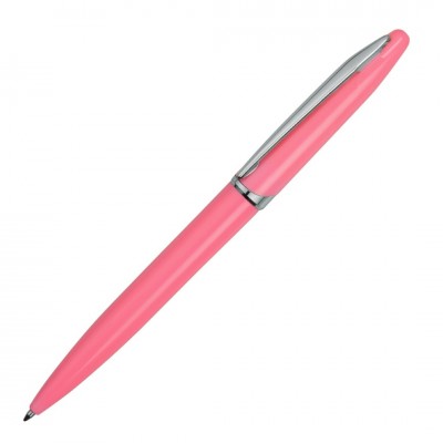 Ручка шариковая, поворотная, розовая