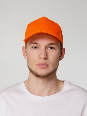 Бейсболка 260г/м² хлопок твил, оранжевая