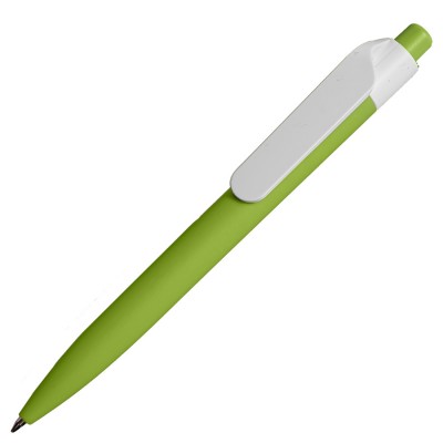 Ручка шариковая soft touch пластик, зеленое яблоко