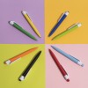 Ручка шариковая soft touch пластик, зеленое яблоко