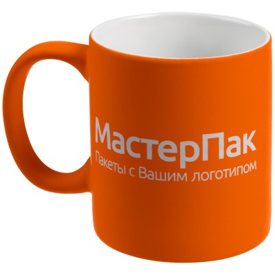 Кружка 340 мл c покрытием софт-тач, оранжевая
