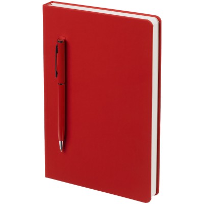 Ежедневник с ручкой недатированный 13х21см, красный