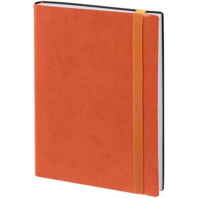 Ежедневник с резинкой 15х21см, недатированный, оранжевый